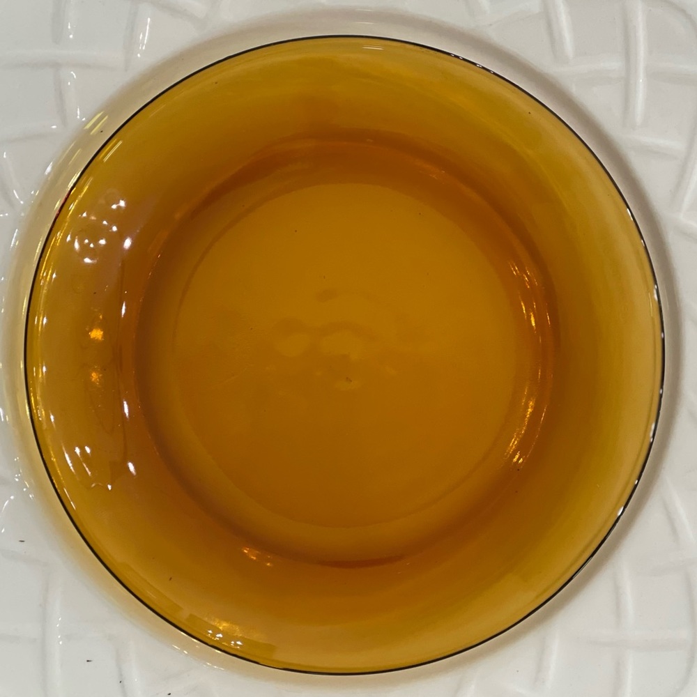 🍂4 Vintage KIG Indonesia Amber Glass Salad Plates🍂